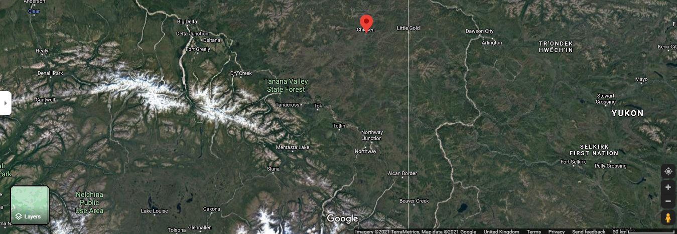 google map screenshot of alaska