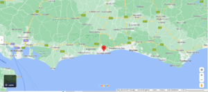 google map of Worthing, sussex